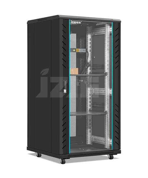 黑色玻璃門24U網(wǎng)絡(luò)機(jī)柜