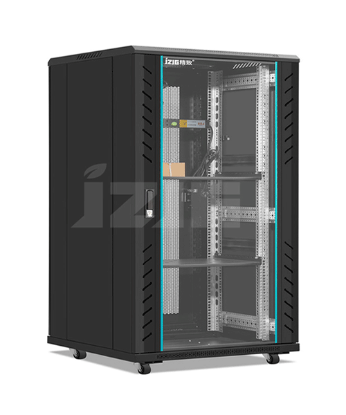 黑色玻璃門18U網(wǎng)絡機柜